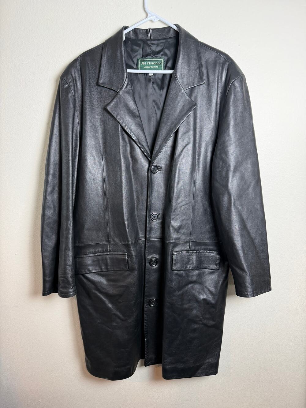 Vintage Old Florence Italian Leather Coat
